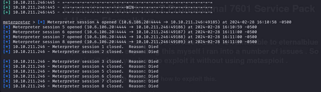 Meterpreter crashing